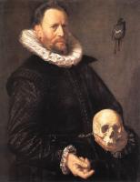 Hals, Frans - Portrait of a Man Holding a Skull
